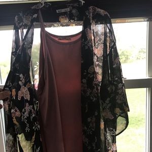 Floral Dress and Shawl Set